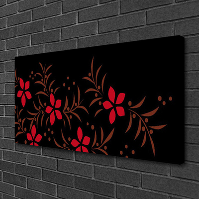 Canvas print Flowers art red yellow