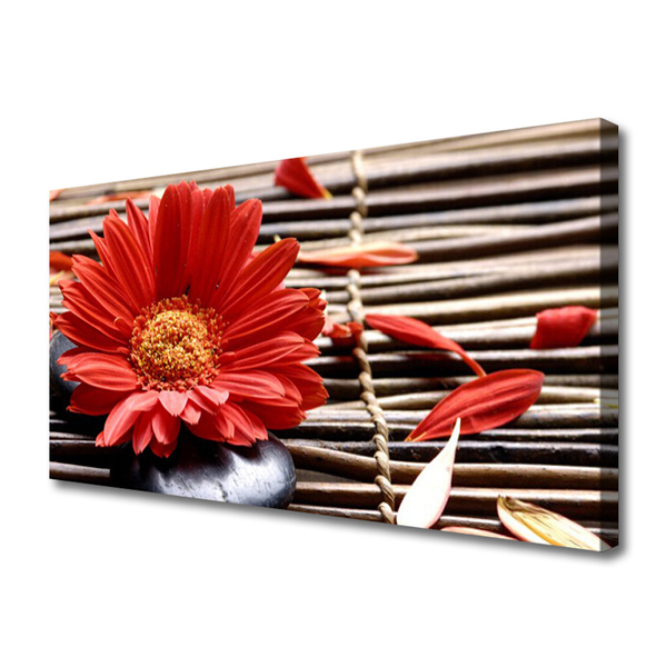 Canvas print Flower floral red yellow