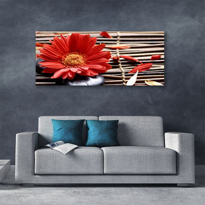 Canvas print Flower floral red yellow