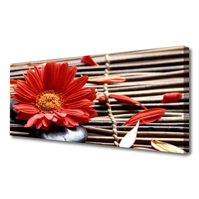 Canvas print Flower floral red yellow