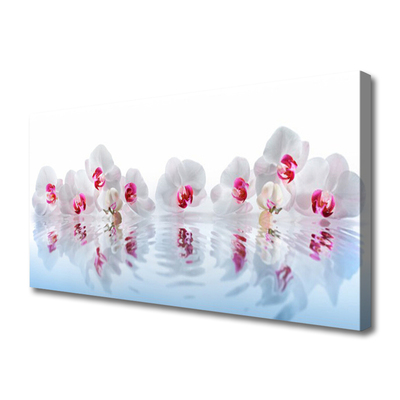 Canvas print Flowers art white red