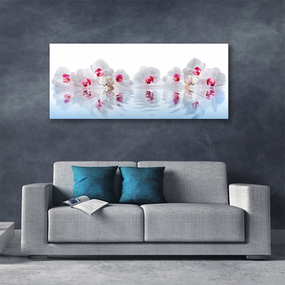 Canvas print Flowers art white red