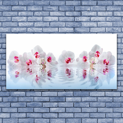 Canvas print Flowers art white red