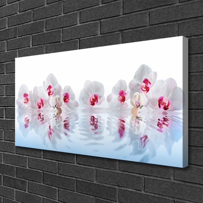 Canvas print Flowers art white red