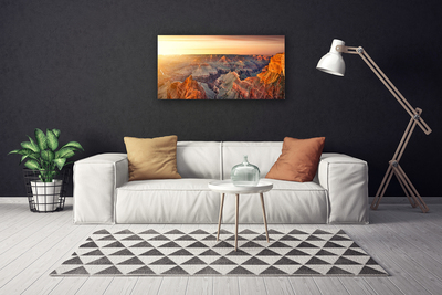 Canvas print Mountains landscape brown grey