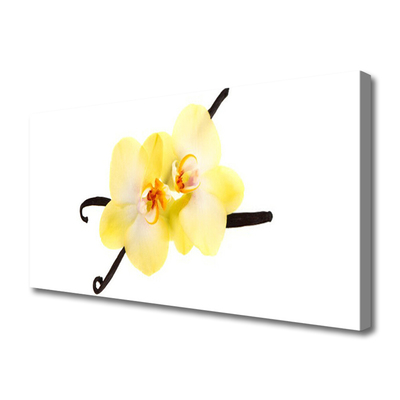 Canvas Wall art Flowers floral white yellow brown