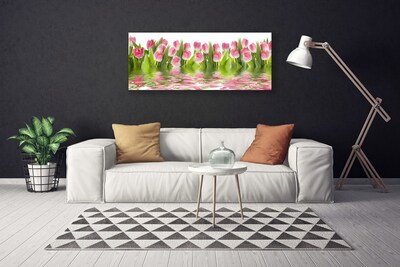 Canvas Wall art Tulips floral pink green