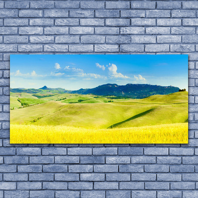 Canvas Wall art Country mountains landscape green blue