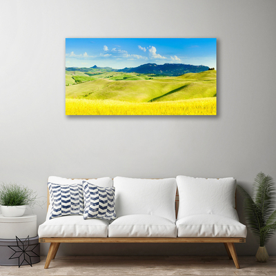 Canvas Wall art Country mountains landscape green blue