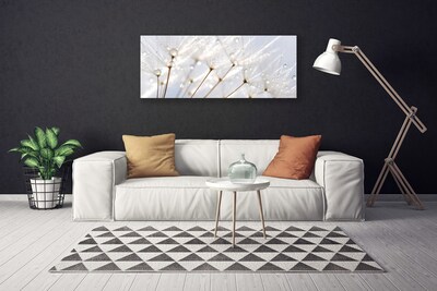 Canvas Wall art Dandelion floral white