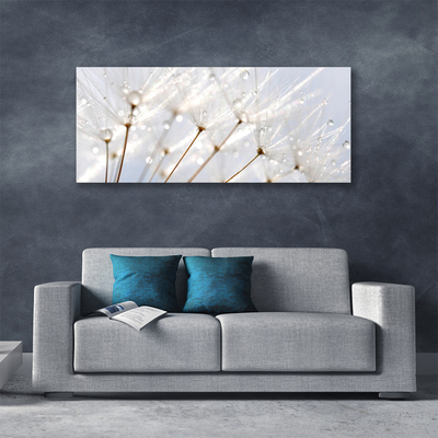 Canvas Wall art Dandelion floral white