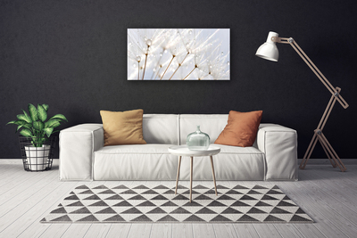 Canvas Wall art Dandelion floral white