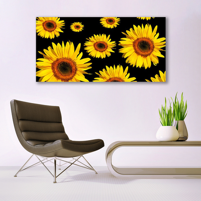 Canvas Wall art Sunflowers floral brown yellow