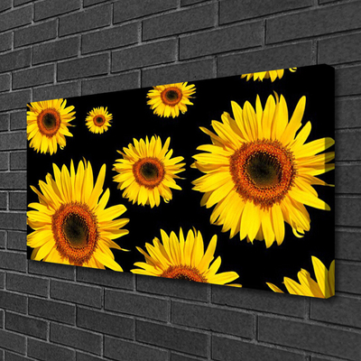 Canvas Wall art Sunflowers floral brown yellow