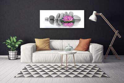 Canvas Wall art Flower stones art pink grey