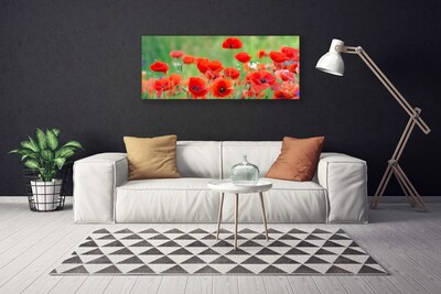 Canvas Wall art Poppies floral red black