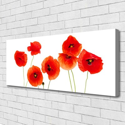 Canvas Wall art Poppies floral red black