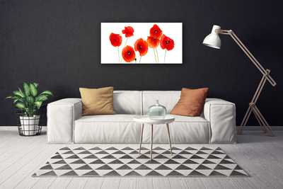 Canvas Wall art Poppies floral red black