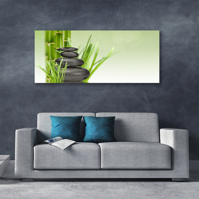 Canvas Wall art Bamboo grasses floral green black