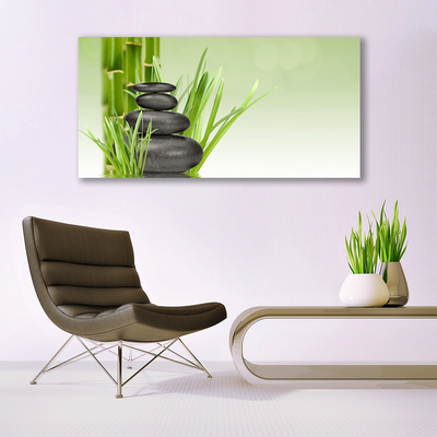 Canvas Wall art Bamboo grasses floral green black