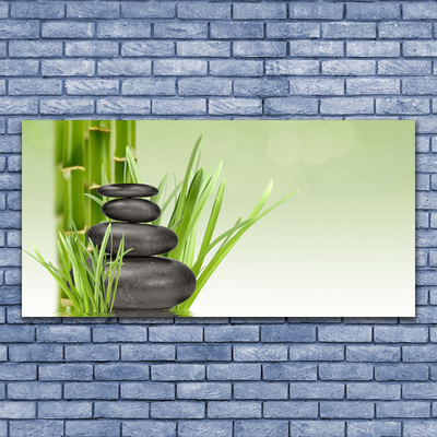 Canvas Wall art Bamboo grasses floral green black