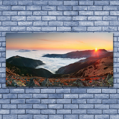 Canvas Wall art Booked landscape brown grey white yellow