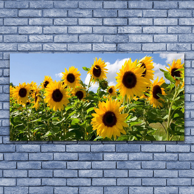 Canvas Wall art Sunflowers floral brown yellow green