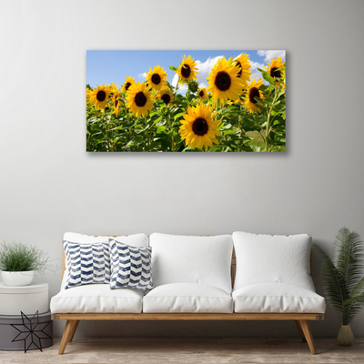 Canvas Wall art Sunflowers floral brown yellow green