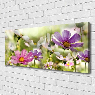 Canvas Wall art Flowers nature pink yellow green