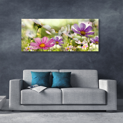 Canvas Wall art Flowers nature pink yellow green