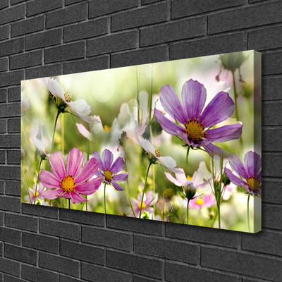 Canvas Wall art Flowers nature pink yellow green