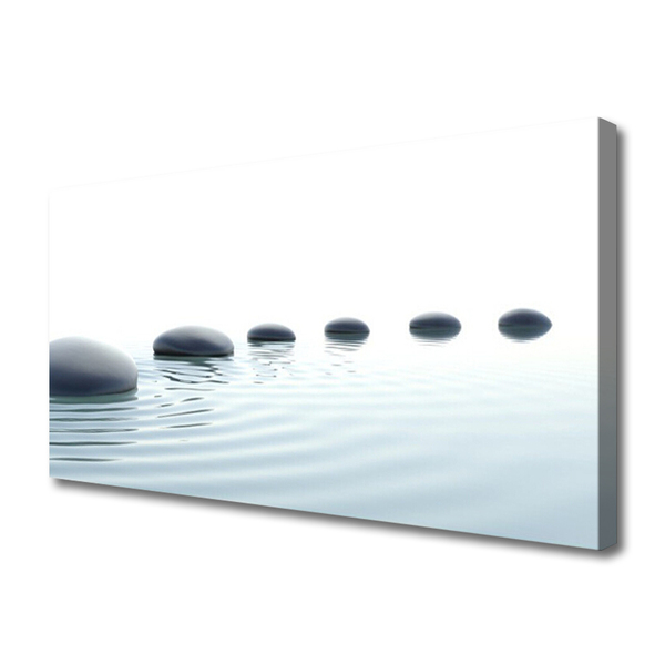 Canvas Wall art Stones water art grey blue white