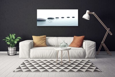 Canvas Wall art Stones water art grey blue white