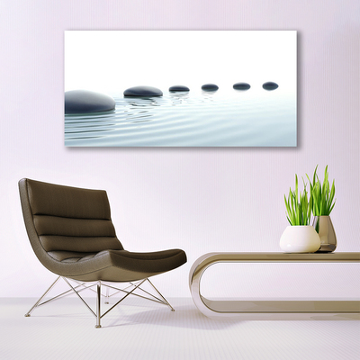 Canvas Wall art Stones water art grey blue white