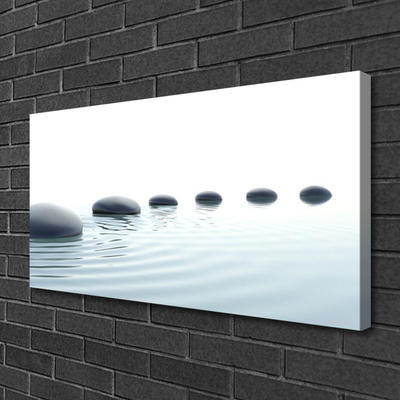 Canvas Wall art Stones water art grey blue white