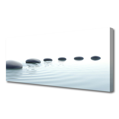 Canvas Wall art Stones water art grey blue white