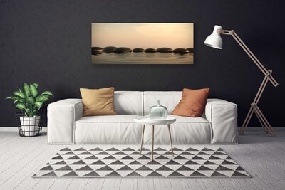 Canvas Wall art Stones water art black grey