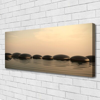 Canvas Wall art Stones water art black grey