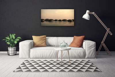 Canvas Wall art Stones water art black grey