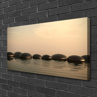 Canvas Wall art Stones water art black grey