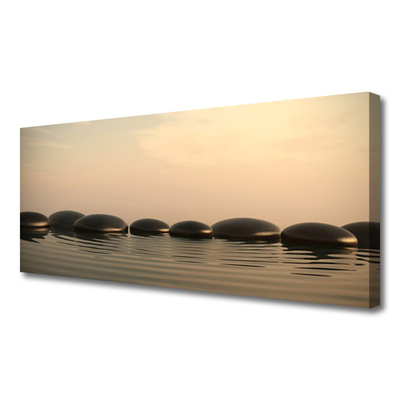 Canvas Wall art Stones water art black grey