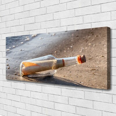 Canvas Wall art Message in a bottle art white grey