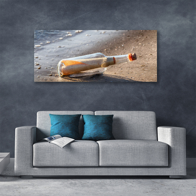 Canvas Wall art Message in a bottle art white grey