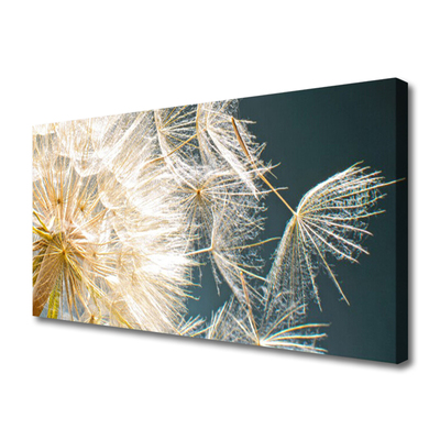 Canvas Wall art Dandelion floral white