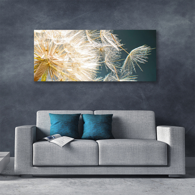 Canvas Wall art Dandelion floral white