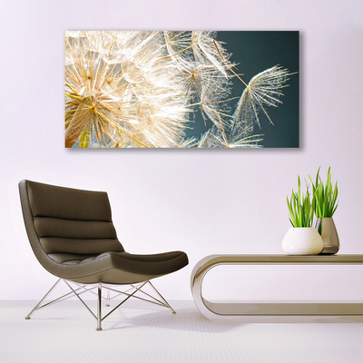 Canvas Wall art Dandelion floral white