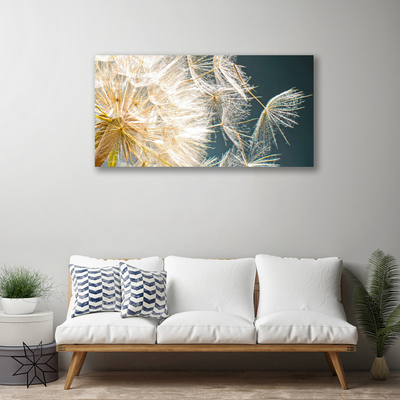 Canvas Wall art Dandelion floral white