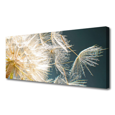 Canvas Wall art Dandelion floral white