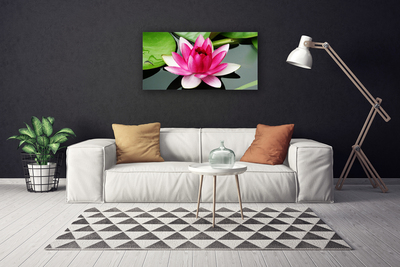 Canvas Wall art Flower floral red white