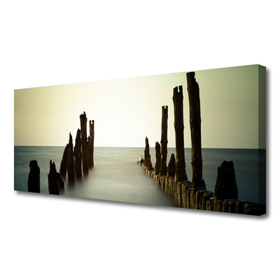 Canvas Wall art Sea landscape grey blue